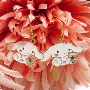 cute bunny earrings | kawaii gold saniro cinnamoroll cake earrings